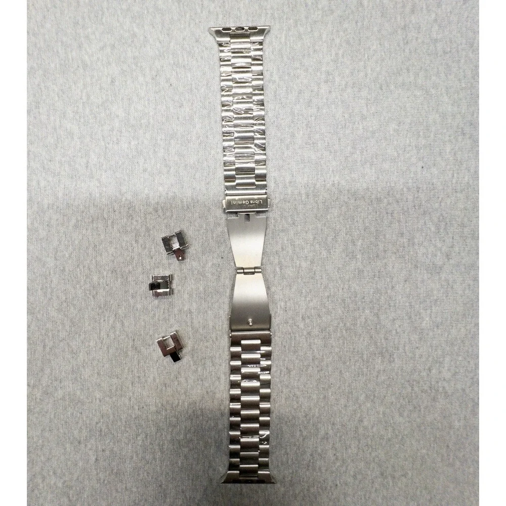 Apple Watch Stainless Steel Band 42/44 mm Libra Gemini Silver Tone Link Bracelet
